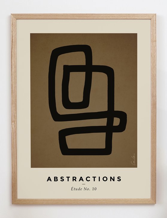 CARO CARO PRINTS | Brown and Black Abstract Art Print (ABST-16) | アートプリント/アートポスター (30x40cm) 北欧