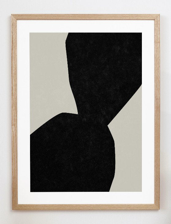 CARO CARO PRINTS | Black & Beige Art Print (GMTC-4001) | アートプリント/アートポスター (30x40cm) 北欧 アブストラクト