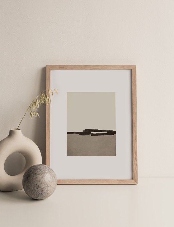 CARO CARO PRINTS | Brown & Beige Brush Strokes Art Print (MODM-5401) | アートプリント/アートポスター (30x40cm) 北欧