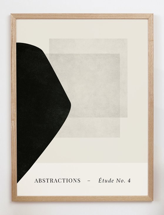 CARO CARO PRINTS | Abstract Black & Beige Art Print (GMTC-4501) | アートプリント/アートポスター (30x40cm) 北欧