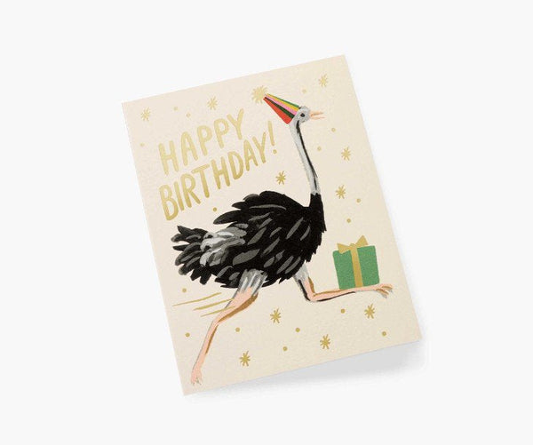 RIFLE PAPER CO. | OSTRICH BIRTHDAY (GCB082) | 誕生日祝い | グリーティングカード ライフルペーパー ステーショナリー 手紙 ギフト