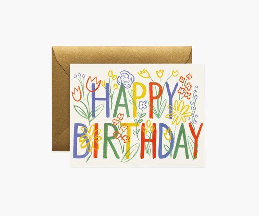 RIFLE PAPER CO. | BRUSHSTROKE BIRTHDAY (GCB083) | 誕生日祝い | グリーティングカード ライフルペーパー ステーショナリー 手紙 ギフト