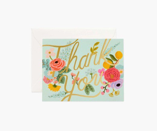 RIFLE PAPER CO. | MINT GARDEN THANK YOU (GCT057) | グリーティングカード ライフルペーパー ステーショナリー 手紙 ギフト