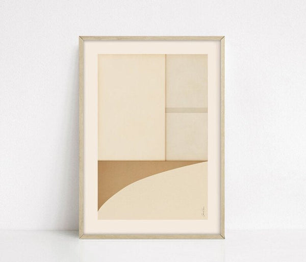 CARO CARO PRINTS | Cream & Brown Textured Art Print (MNLT-10) | アートプリント/アートポスター (30x40cm) 北欧