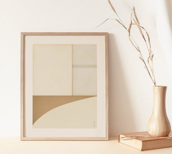 CARO CARO PRINTS | Cream & Brown Textured Art Print (MNLT-10) | アートプリント/アートポスター (30x40cm) 北欧