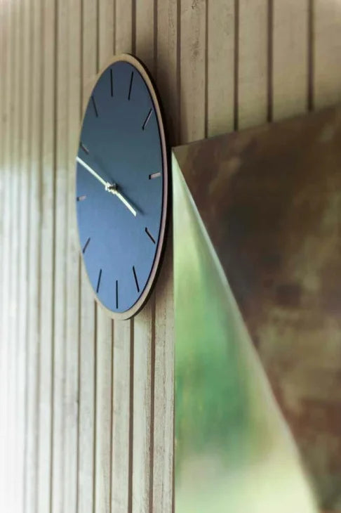 hemverk (ヘンベルク) | Wall Clock Linoleum φ280mm (smoky blue / nero) | 時計 掛け時計 北欧 デンマーク インテリア