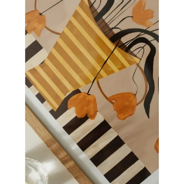 THE POSTER CLUB x Frankie Penwill | Flowers in Yellow Striped Vase | 30x40cm アートポスター 北欧 デンマーク