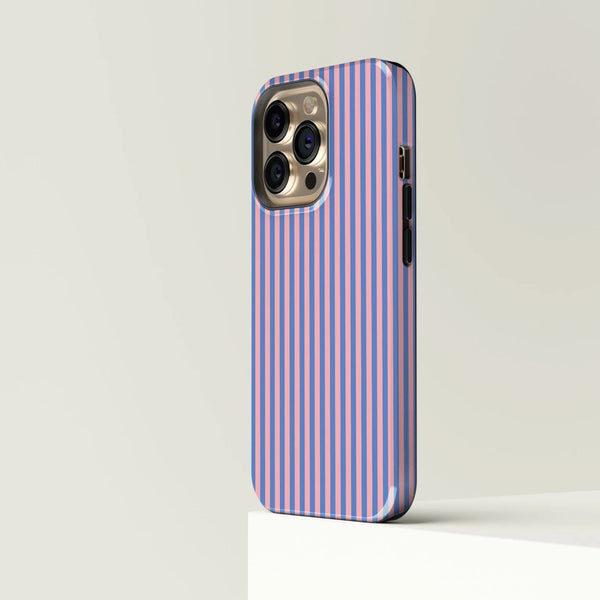 CASE-FACE | Striped Blue and Pink MagSafe iPhoneケース (iPhone 16/16 pro/16 pro max/15) アイフォン