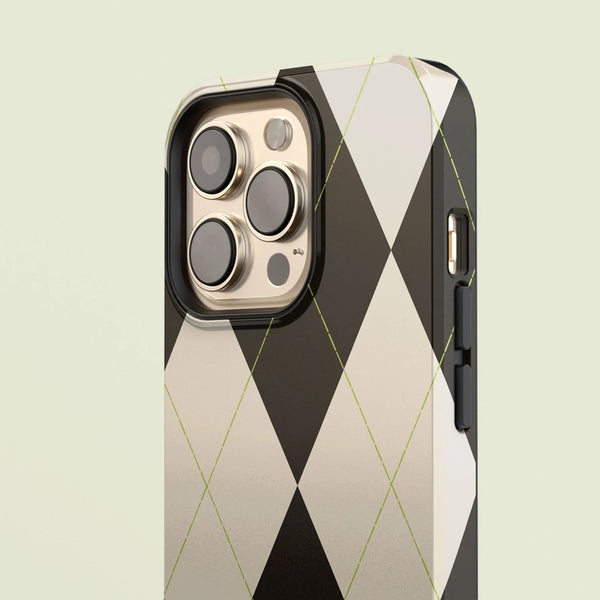 CASE-FACE | Sweater Patterned Black & Cream MagSafe iPhoneケース (iPhone 16/16 pro/16 pro max/15)