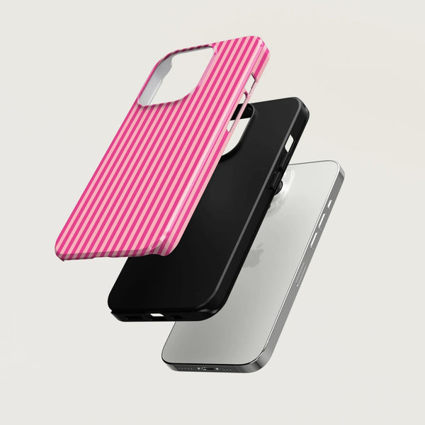 CASE-FACE | Striped Pink on Pink MagSafe iPhoneケース (iPhone 16/16 pro/16 pro max/15) アイフォン