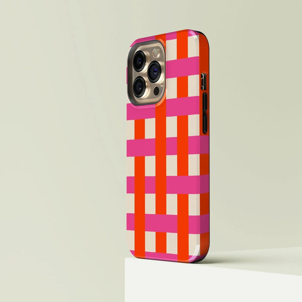 CASE-FACE | Woven Orange & Pink MagSafe iPhoneケース (iPhone 16/16 pro/16 pro max/15) アイフォン