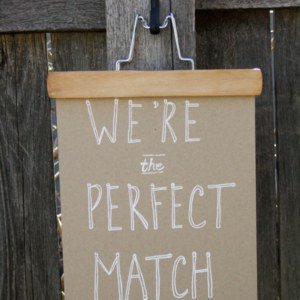 URBAN BIRD & CO. | WE'RE THE PERFECT MATCH | WHITE ON KRAFT | アートプリント