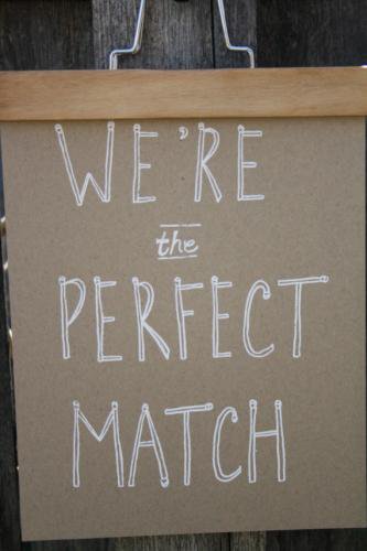 URBAN BIRD & CO. | WE'RE THE PERFECT MATCH | WHITE ON KRAFT | アートプリント