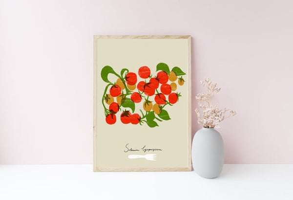 ANEK | CHERRY TOMATOES - FOOD PRINT | アートプリント/ポスター (50x70cm)【北欧 カフェ レストラン インテリア おしゃれ】