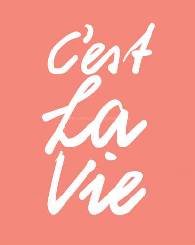 THE LOVE SHOP | CEST LA VIE (Coral and White) | A4 アートプリント/ポスター