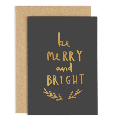 OLD ENGLISH CO. | BE MERRY BED BRIGHT CARD (gold foil) | クリスマス | グリーティングカード