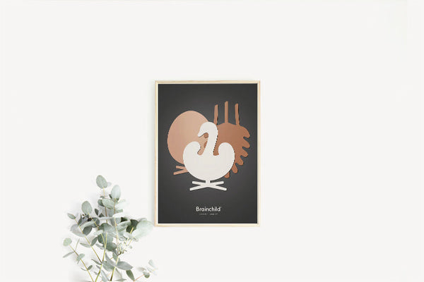 BRAINCHILD | EGG, PINE CONE, SWAN (dark grey) | 50x70cm アートプリント/アートポスター