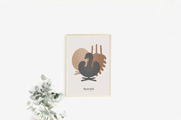 BRAINCHILD | EGG, PINE CONE, SWAN (light grey) | 50x70cm アートプリント/アートポスター