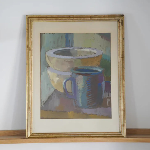 MANNE GORANSSON (マンネ・ゴランソン) | Bowl and Cup - Still Life | Oil painting 油絵 北欧 スウェーデン ミッドセンチュリー MDC