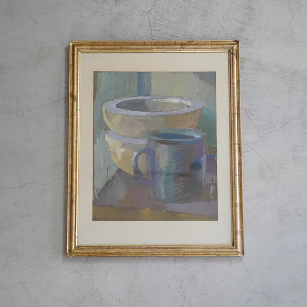 MANNE GORANSSON (マンネ・ゴランソン) | Bowl and Cup - Still Life | Oil painting 油絵 北欧 スウェーデン ミッドセンチュリー MDC