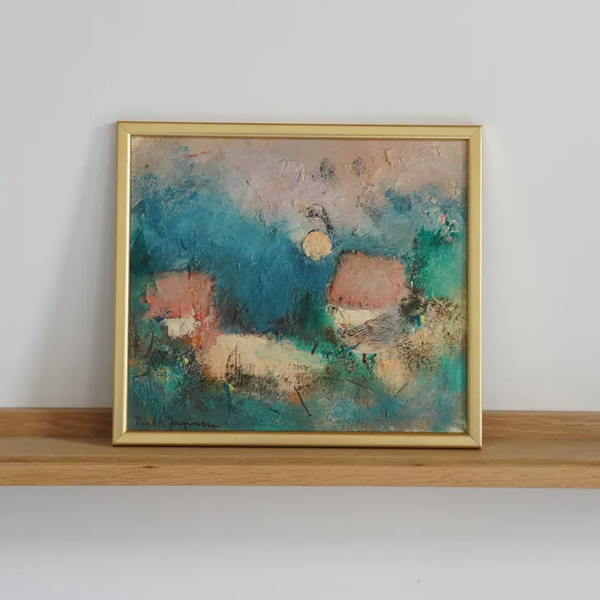 PAUL K JORGENSEN (ポール K・ヨルゲンセン) | House | Oil painting 油絵 北欧 スウェーデン ミッドセンチュリー MDC