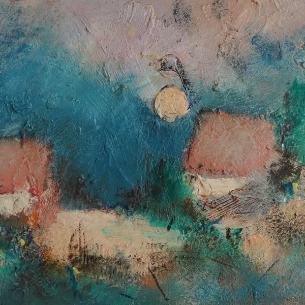 PAUL K JORGENSEN (ポール K・ヨルゲンセン) | House | Oil painting 油絵 北欧 スウェーデン ミッドセンチュリー MDC