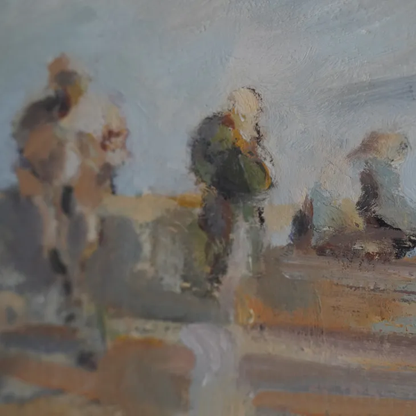 IVAR MORSING (イーヴァル・モールシン) | Ute pa piren | Oil painting 油絵 北欧 スウェーデン ミッドセンチュリー MDC