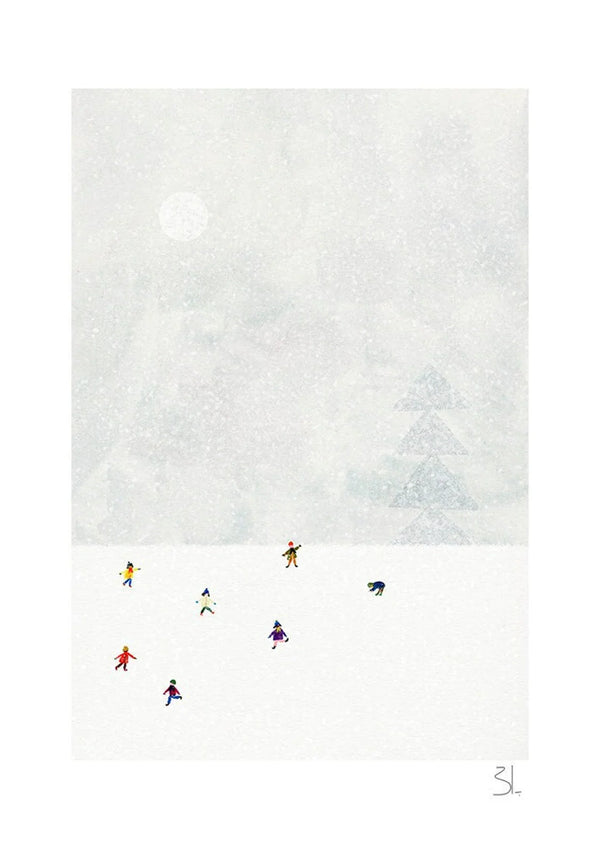 BLANCA GOMEZ | Snowball Fight print | アートプリント/ポスター