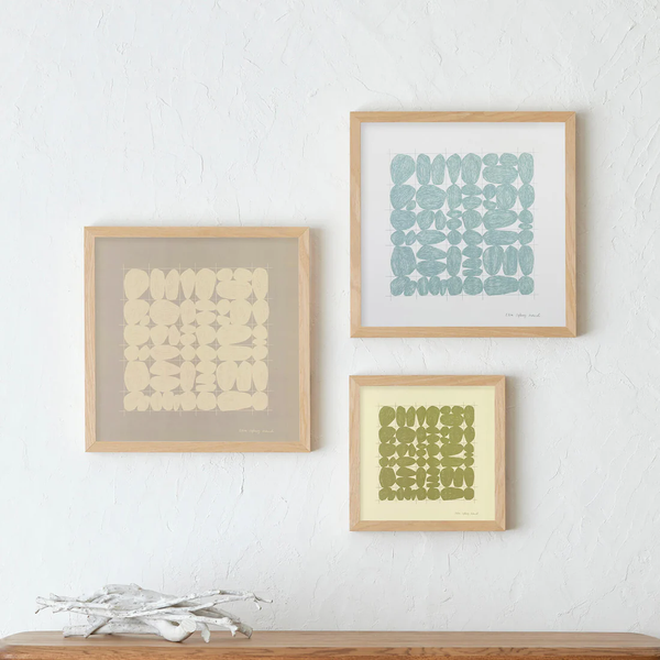 a good view | ストーンズグリッド グレー | 20x20cm フレームセット 北欧 アートポスター エリザデフォッセ・菊池