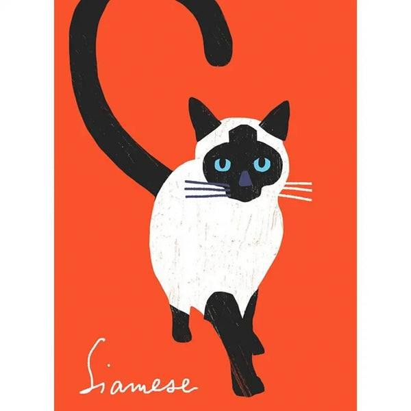 ANEK | SIAMESE POSTER | アートプリント/アートポスター (50x70cm) 北欧 カフェ レストラン インテリア 猫 ねこ