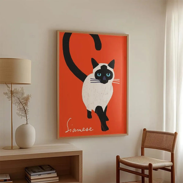 ANEK | SIAMESE POSTER | アートプリント/アートポスター (50x70cm) 北欧 カフェ レストラン インテリア 猫 ねこ