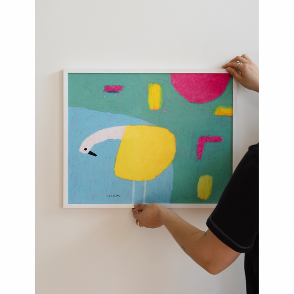 FINE LITTLE DAY | A BIRD IN THE LAKE | アートプリント/ポスター (40x50cm) 北欧 インテリア デザイン リビング 波田佳子