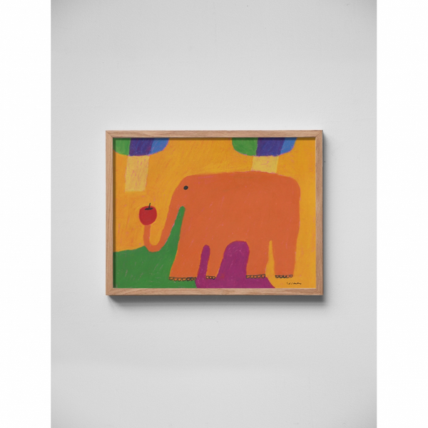 FINE LITTLE DAY | ORANGE ELEPHANT | アートプリント/ポスター (30x40cm) 北欧 インテリア デザイン リビング 波田佳子