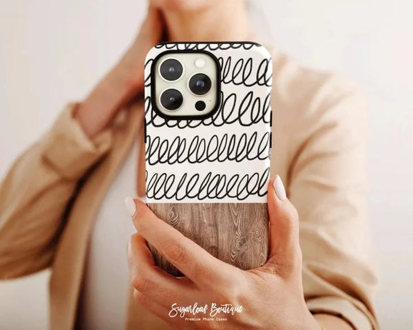 SUGARLOAF GRAPHICS | BOHO DOODLE STRIPE | MagSafe iPhoneケース (iPhone 16/16 pro/16 pro max/15)