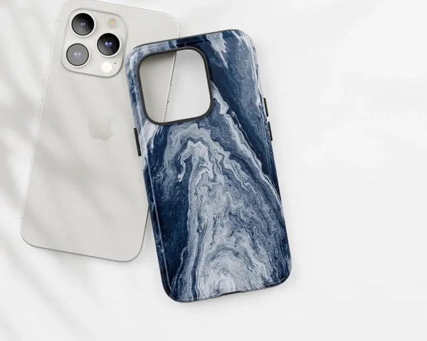 SUGARLOAF GRAPHICS | DARK BLUE MARBLE | MagSafe iPhoneケース (iPhone 16/16 pro/16 pro max/15)